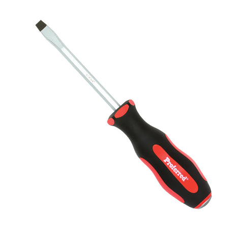 PROFERRED GO-THRU SCREWDRIVER - 5/16" (Slotted) x 6" Red PP & Black TPV Handle - FastenerExpert.us